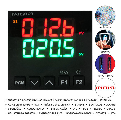 Controlador Temperatura Máquina De Lavar Inv-tb1-01-l2 24vcc 3